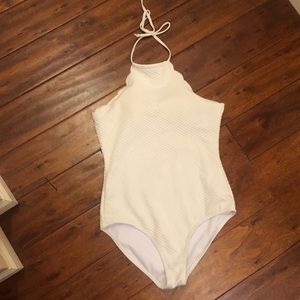 Scallop Neck One Piece Swimsuit